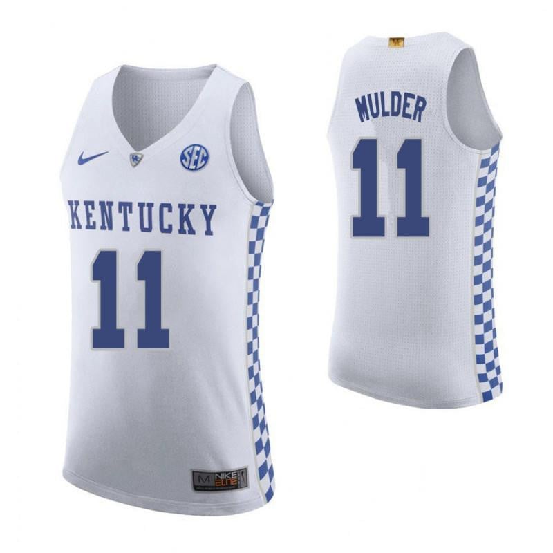 11 Mychal Mulder Roa White Elite Kentucky Wildcats NCAA Jersey Men's