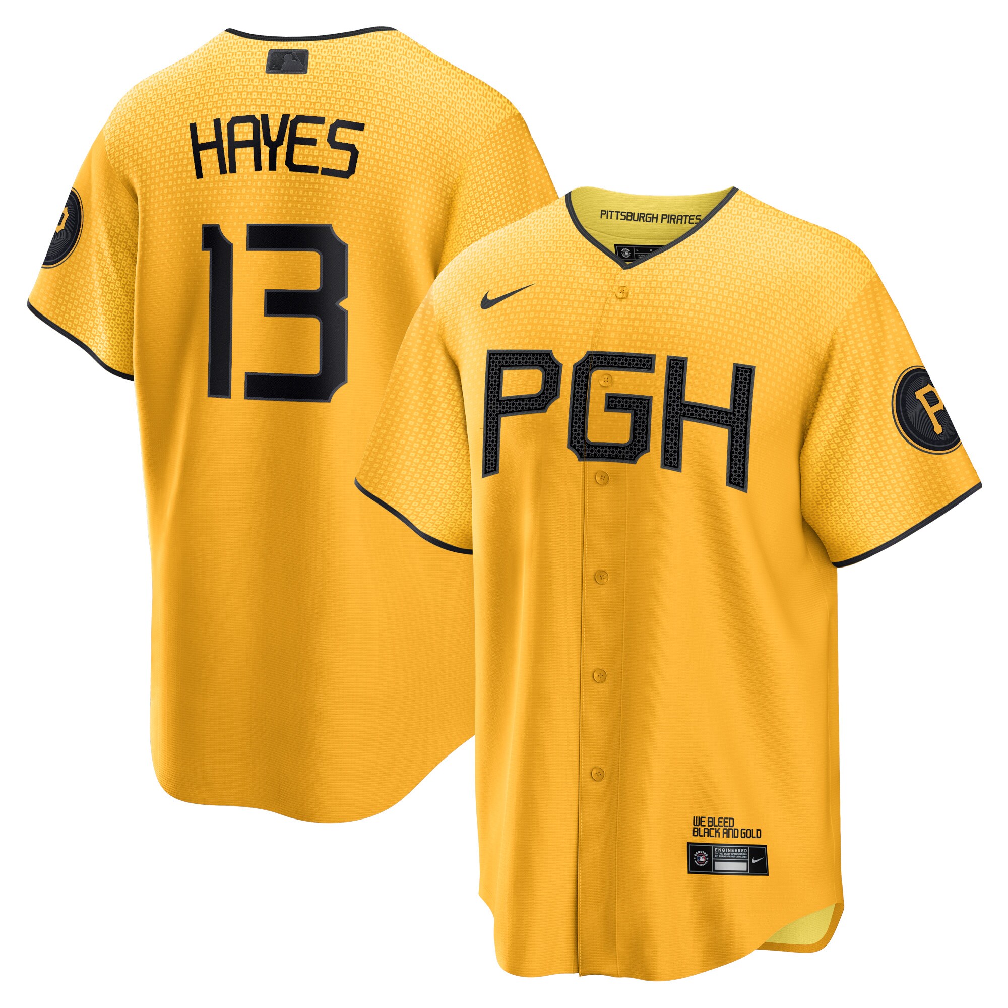 Pittsburgh Pirates Ke'Bryan Hayes Gold City Connect Player MLB Jersey Men's