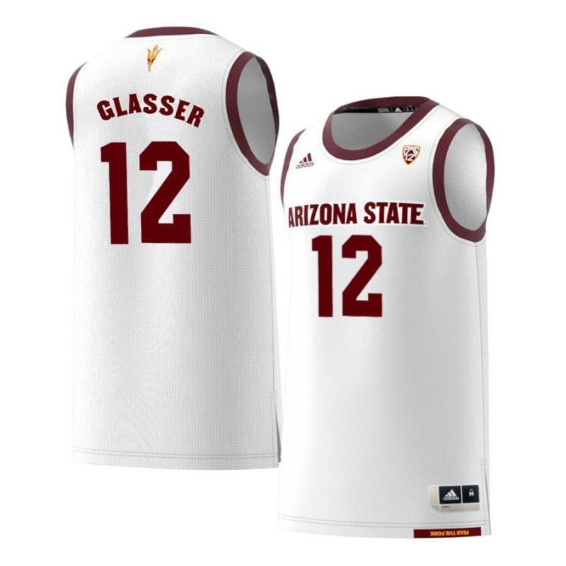 12 Derek Glasse White Retro Arizona State Sun Devils NCAA Jersey Men's