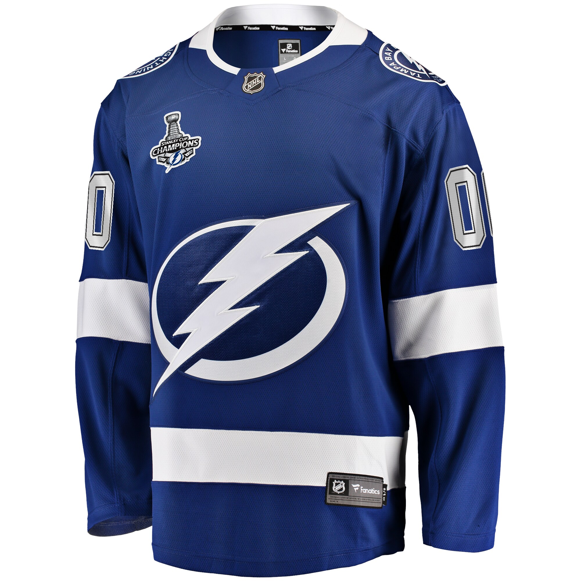 Tampa Bay Lightning Blue 2021 Stanley Cup Champions Home Breakaway Custom NHL Jersey Men's