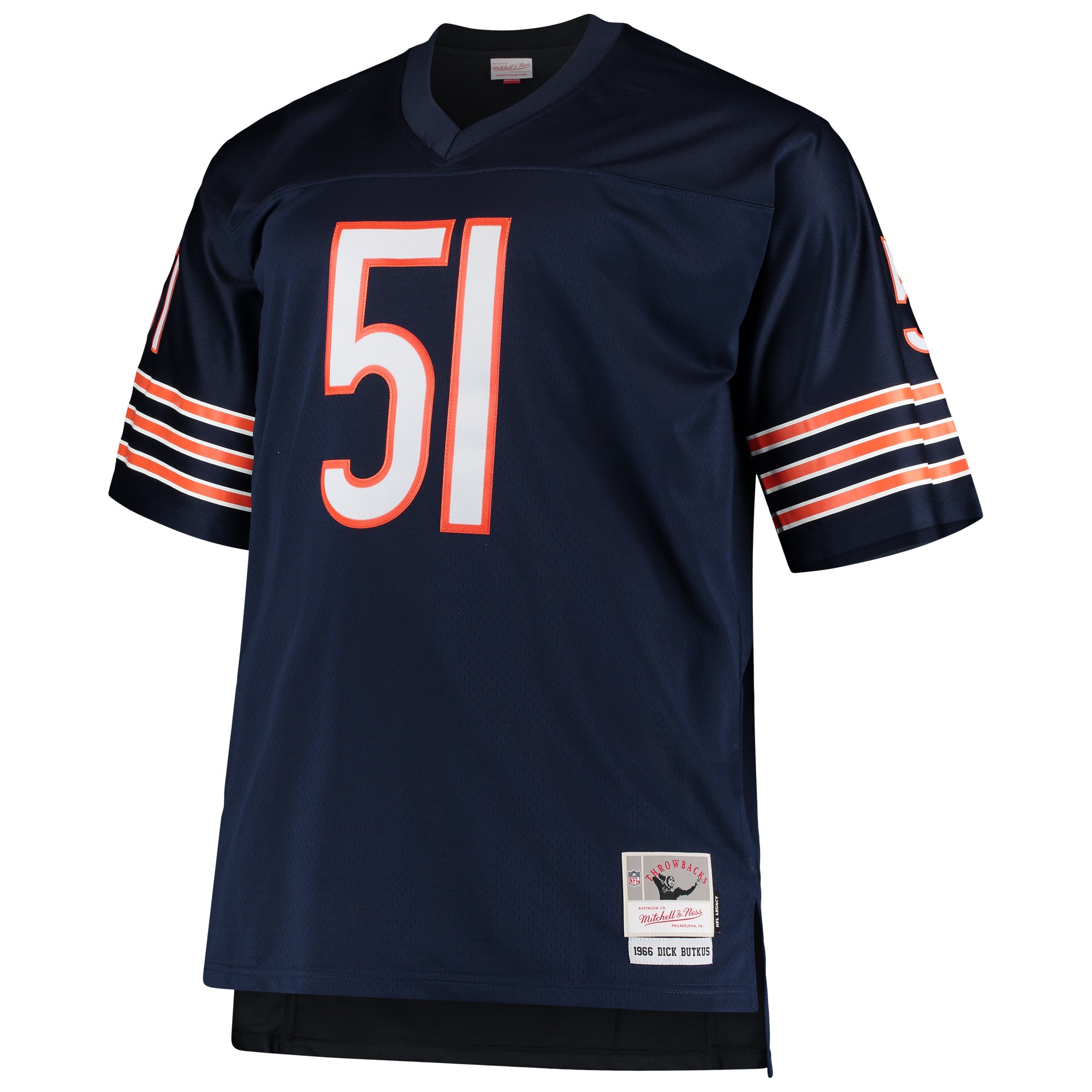Chicago Bears Dick Butkus Mitchell Ness Navy Big Tall 1966 Retired Player NFL Jersey Men's