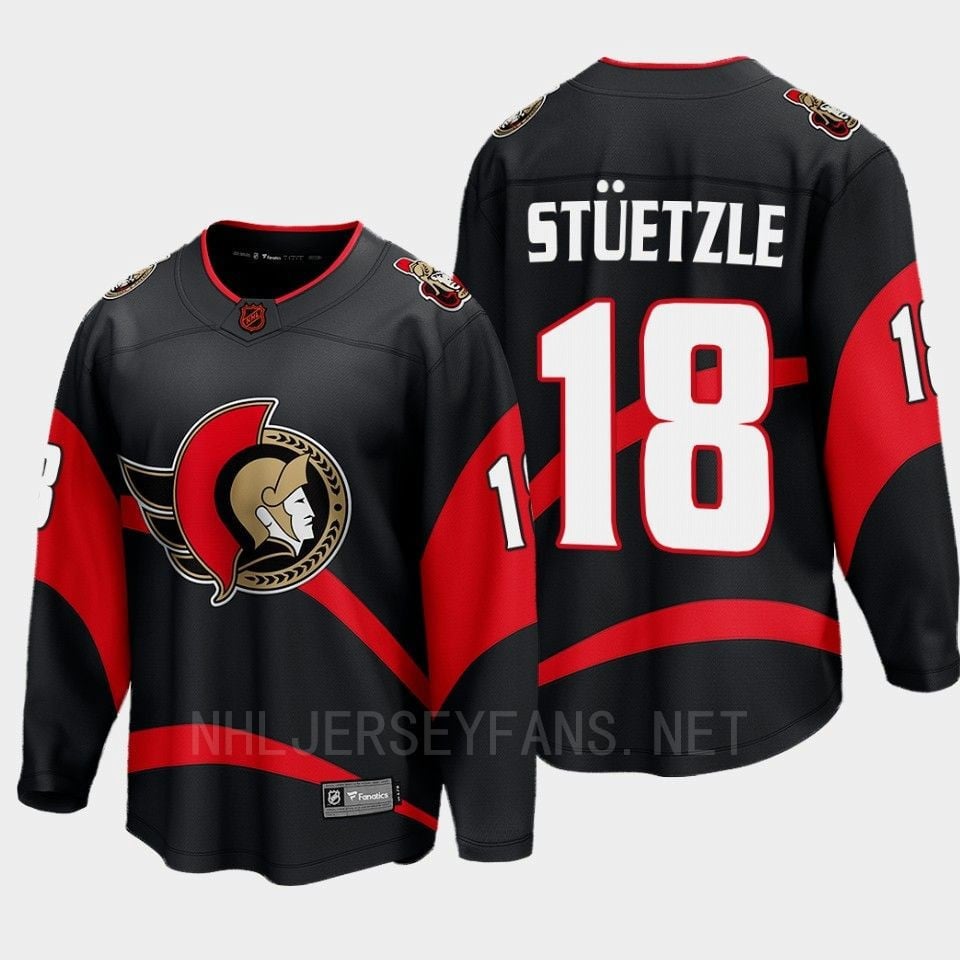 Ottawa Senators 2022 Tim Stuetzle 18 Special Edition 2.0 Black Breakaway Player NHL Jersey Men's