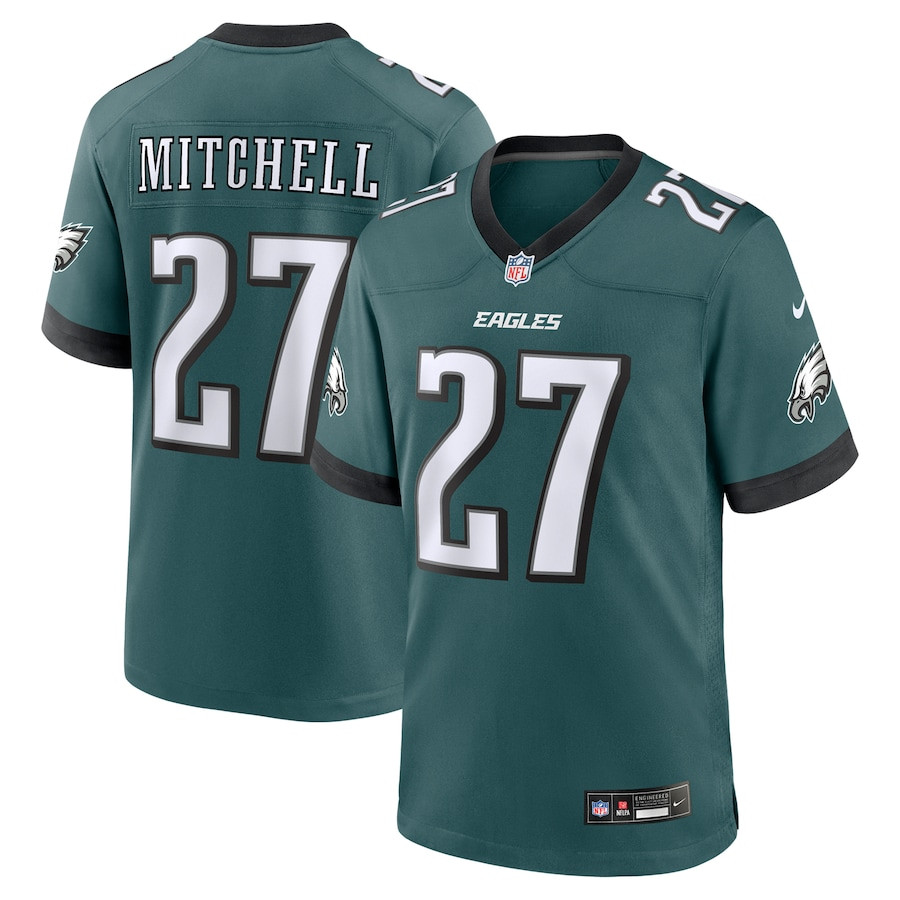 Quinyon Mitchell 27 Philadelphia Eagles Team Game Midnight Green NFL Jersey Men's