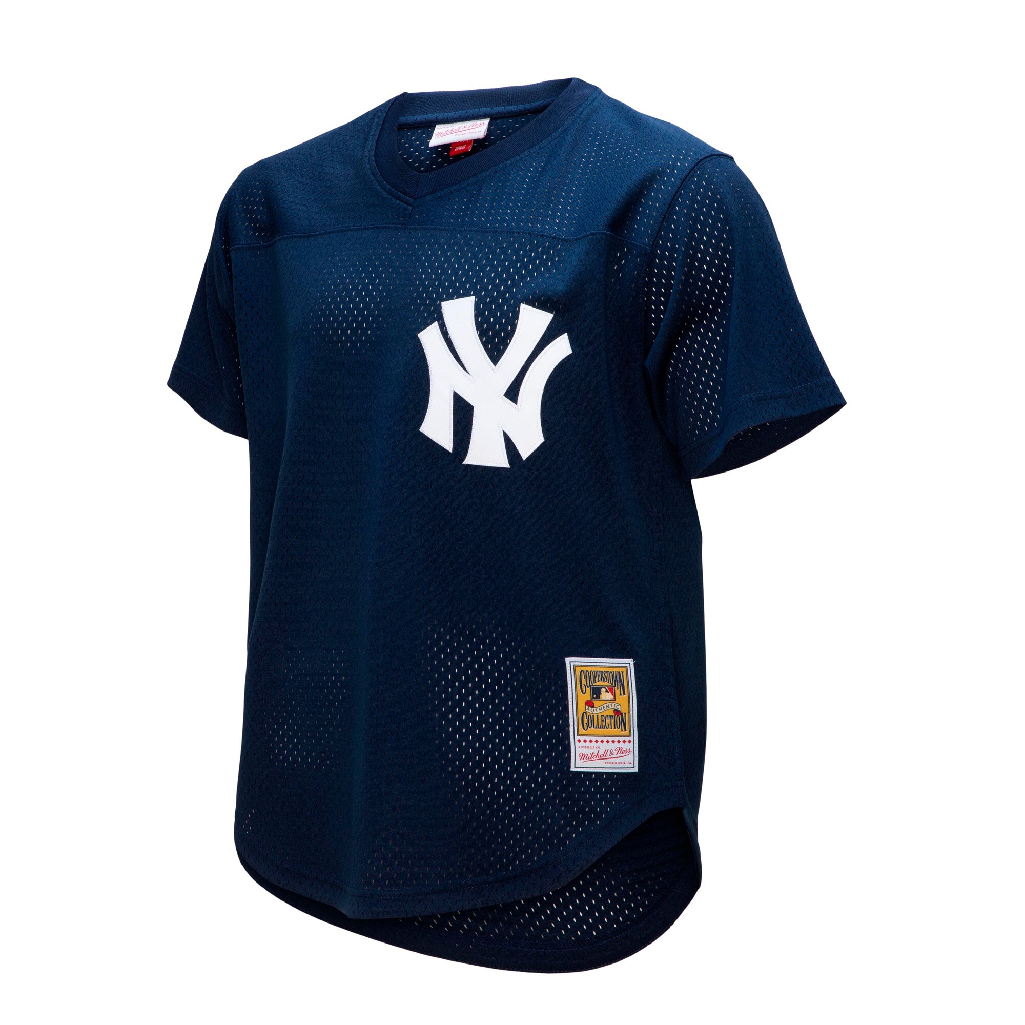 New York Yankees Rickey Henderson Mitchell Ness Navy Cooperstown Collection Mesh Batting Practice Button-Up MLB Jersey Men's