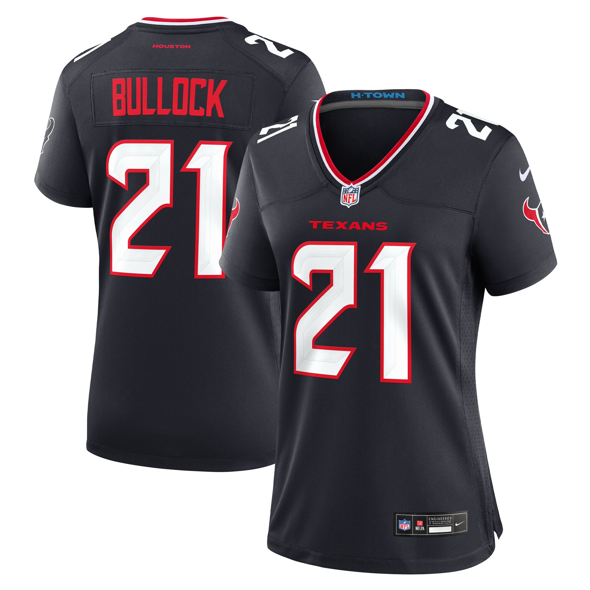 Houston Texans Calen Bullock Navy Team Game NFL Jersey Women's
