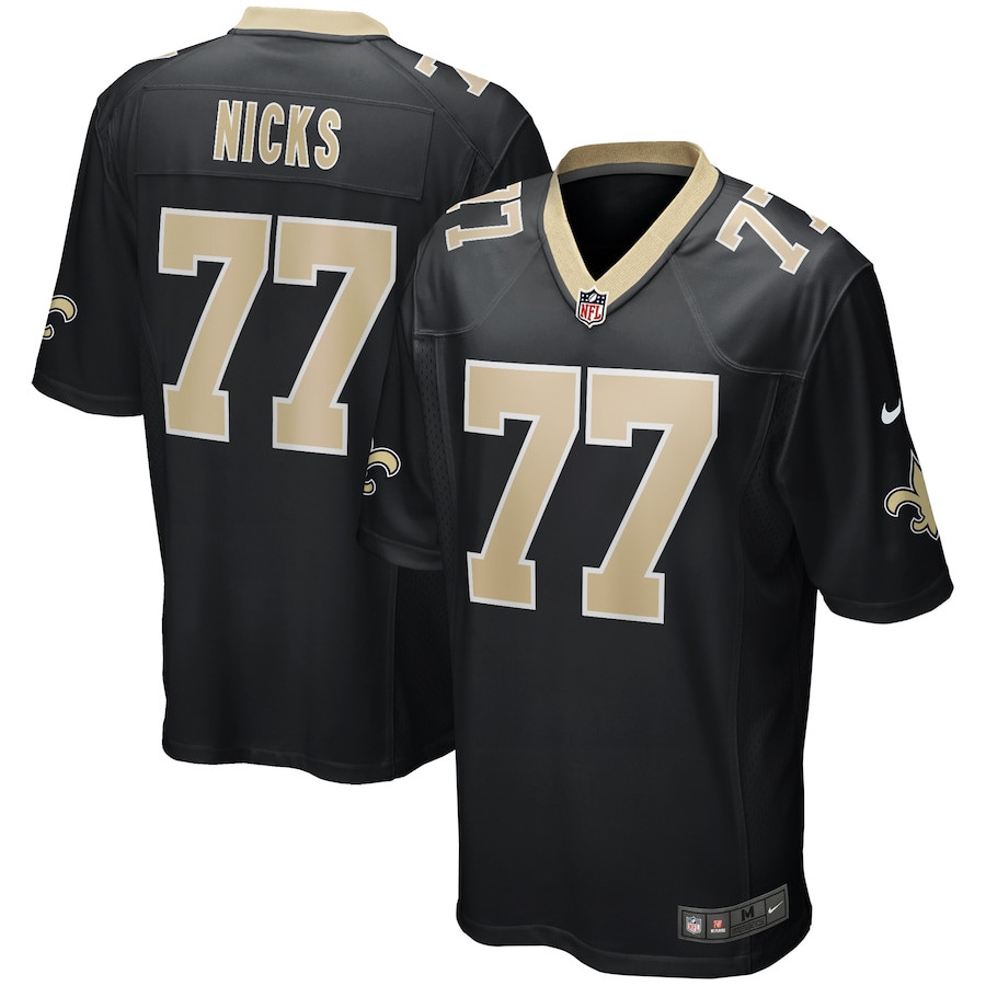 Carl Nicks 77 New Orleans Saints Game Retired Black NFL Jersey Men's