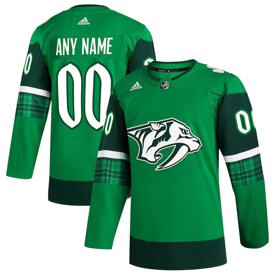 Nashville Predators St. Patrick's Day Custom Kelly Green NHL Jersey Men's