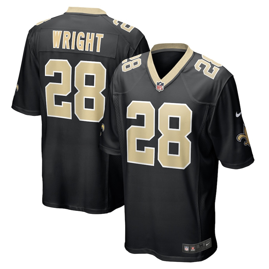 Rejzohn Wright 28 New Orleans Saints Game Black NFL Jersey Men's