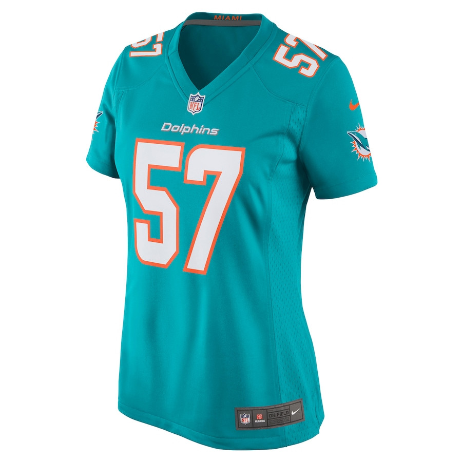 Brennan Scarlett 57 Miami Dolphins Game Aqua NFL Jersey Women's