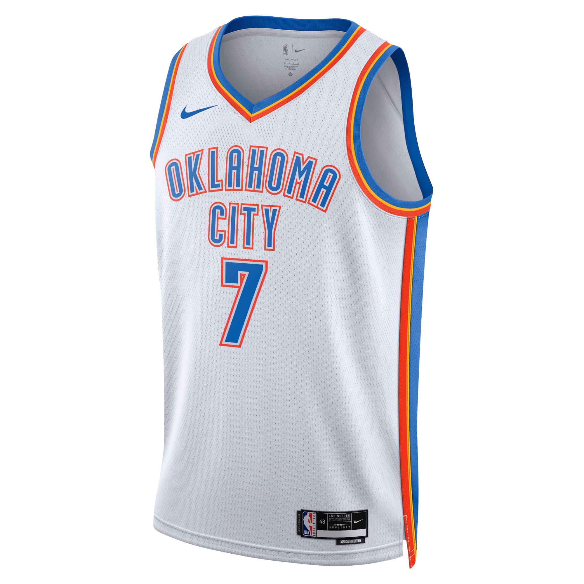 Oklahoma City Thunder Association Edition Swingman White Chet Holmgre Unisex NBA Jersey Unisex