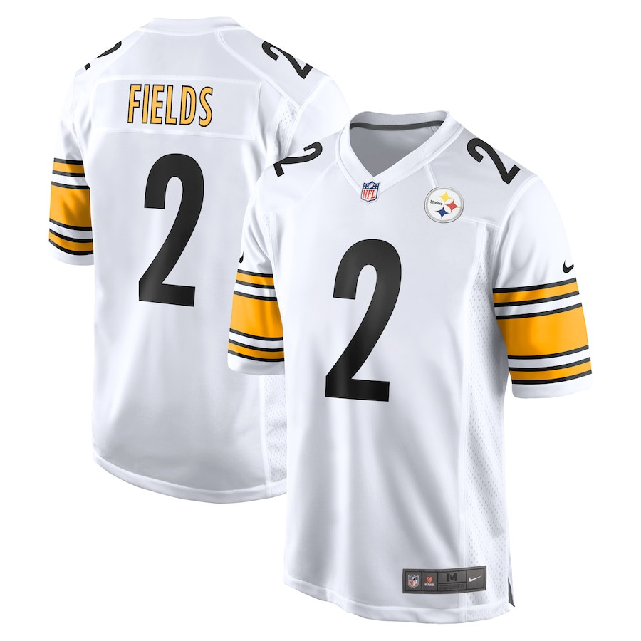 Justin Fields 2 Pittsburgh Steelers Game White NFL Jersey Men's