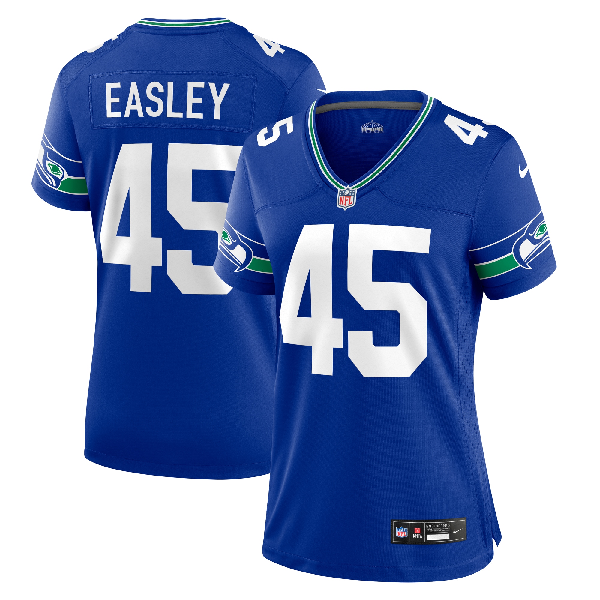 Seattle Seahawks Kenny Easley Royal Throwback Retired Player Game NFL Jersey Women's