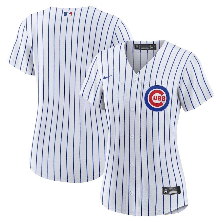 Chicago Cubs Home Blank White MLB Jersey Women's