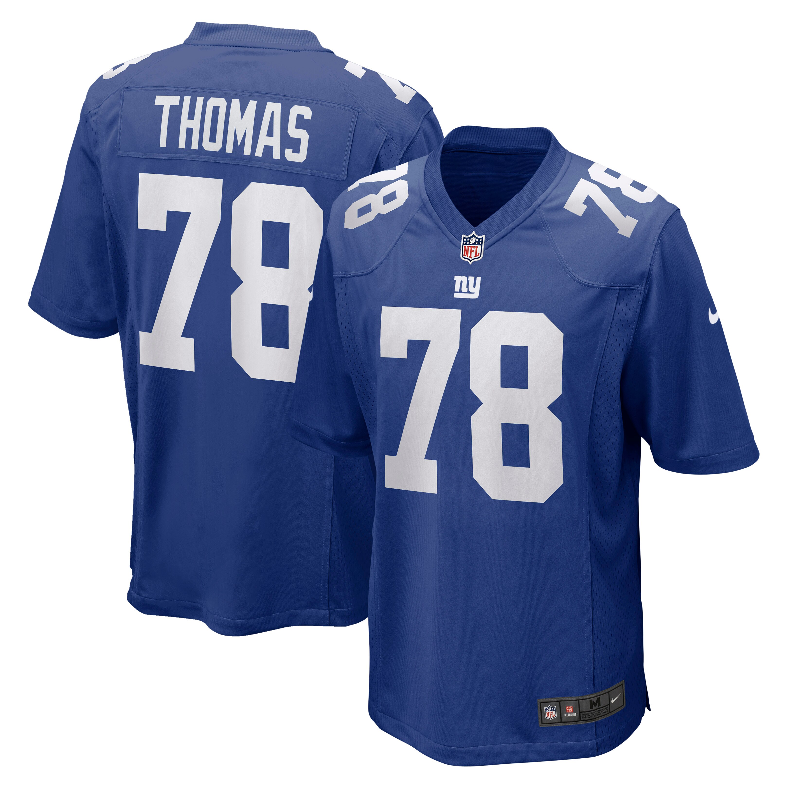 New York Giants Andrew Thomas Royal Player Game NFL Jersey Men's