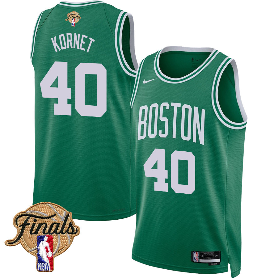 Luke Kornet 40 Boston Celtics 2024 FINALS PATCH Icon Edition Kelly Green NBA Jersey Men's
