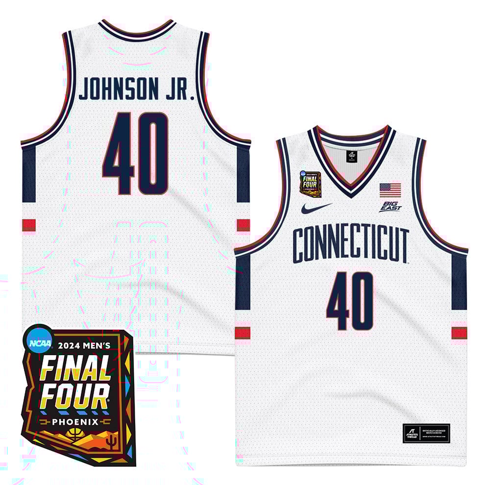 Andre Johnson Jr. 40 UConn Huskies 2024 Final Four Patch Unisex NCAA Jersey Unisex