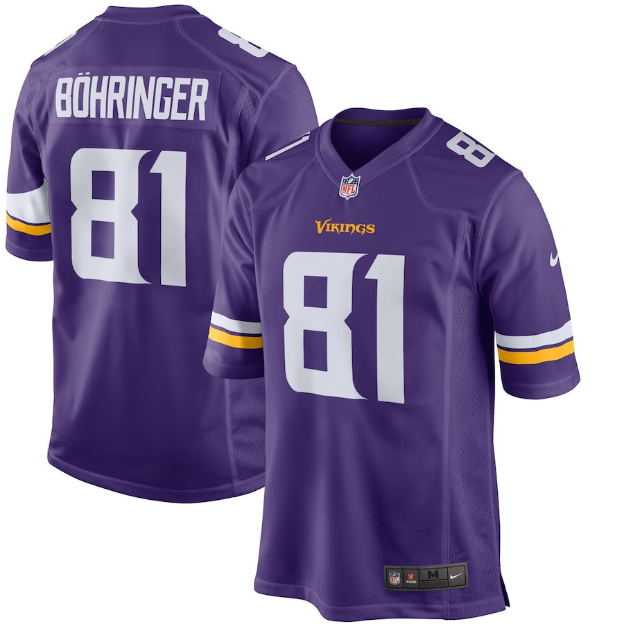 Moritz Bohringer 81 Minnesota Vikings Team Color Game Purple NFL Jersey Men's