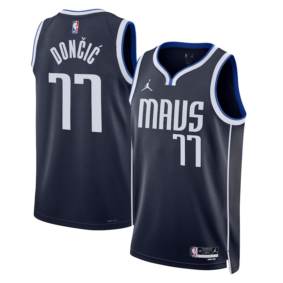 Luka Doncic 77 Dallas Mavericks Unisex Swingman Statement Edition Navy NBA Jersey Unisex