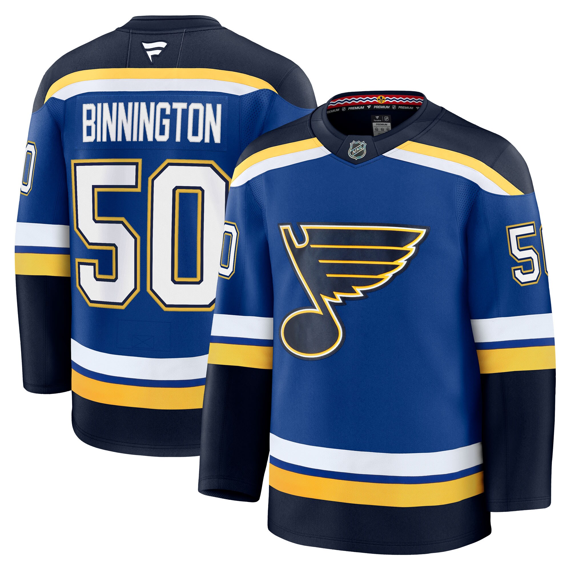 St. Louis Blues Jordan Binnington Blue Home Premium NHL Jersey Men's