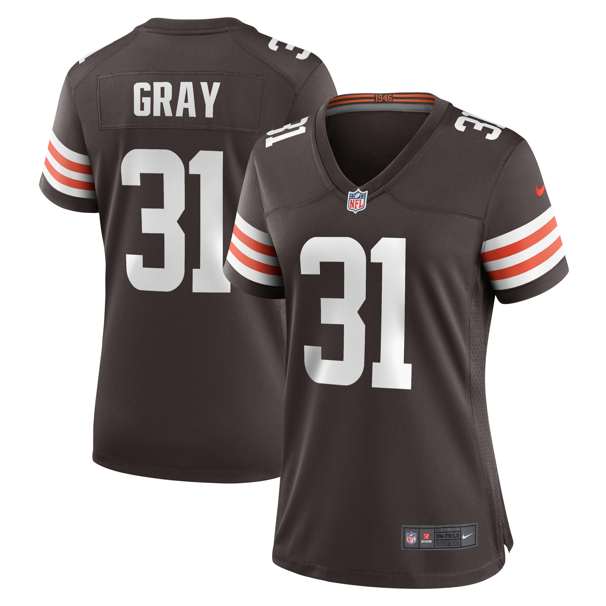 Cleveland Browns Vincent Gray Brown Team Game NFL Jersey Women's