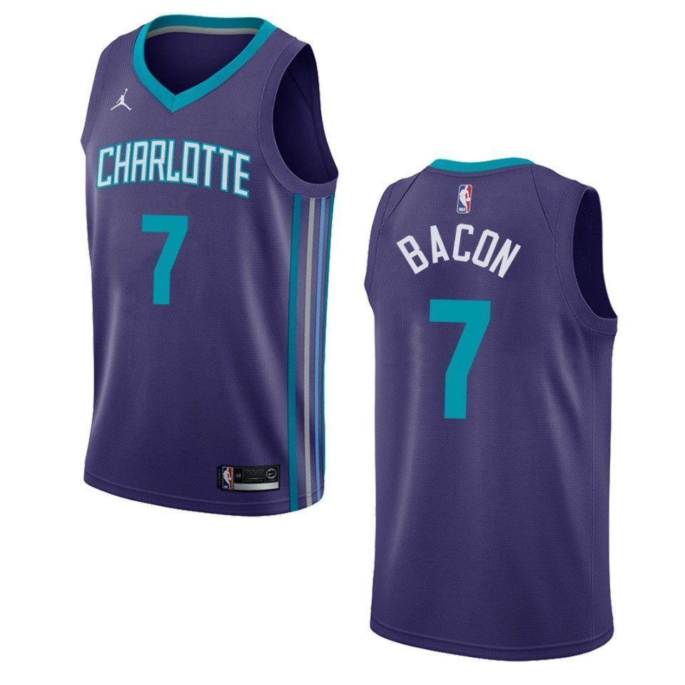 Charlotte Hornets 7 Dwayne Bacon Statement Swingman Purple NBA Jersey Men's