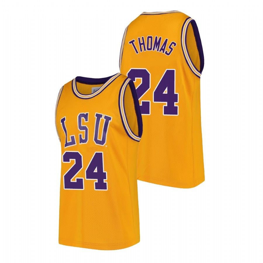 Cameron Thomas 24 LSU Tigers Gold College 2023 Draft Prospect NCAA Jersey Men's