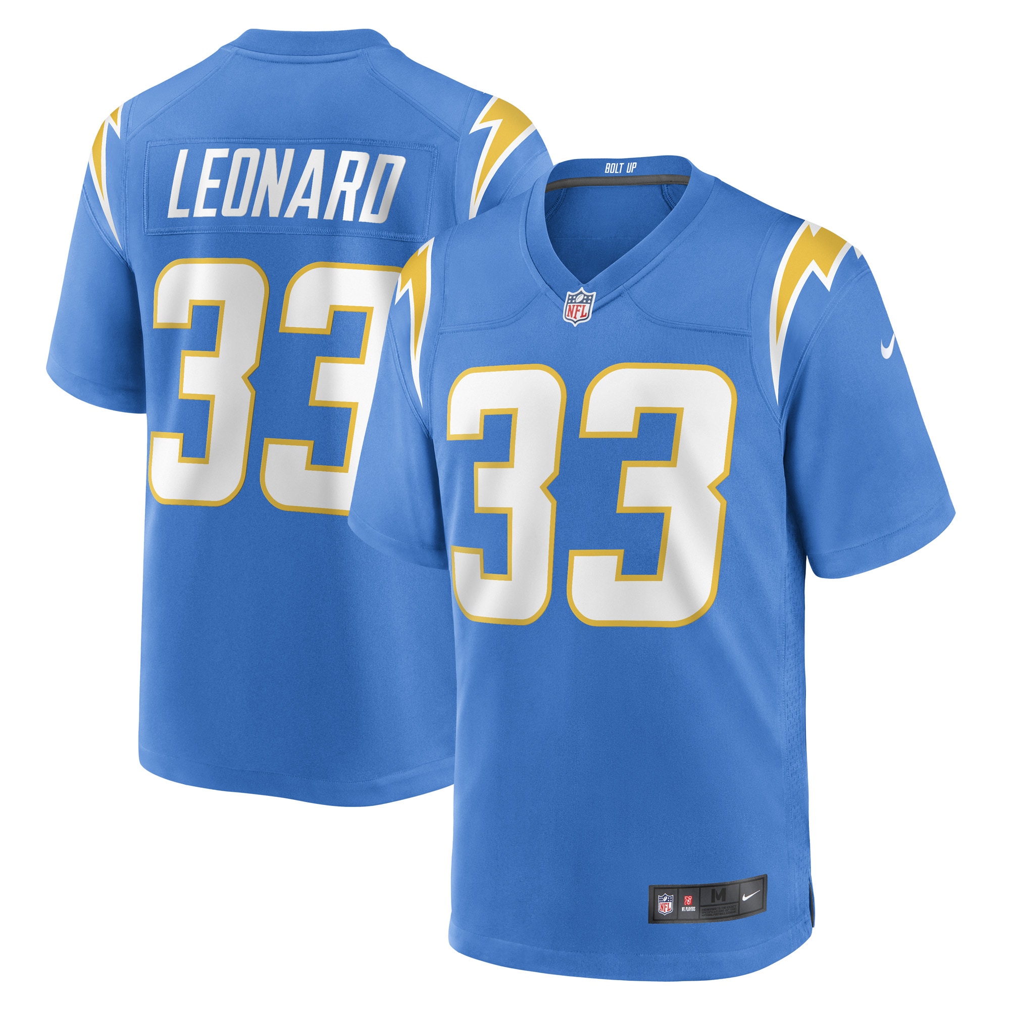 Los Angeles Chargers Deane Leonard Powder Blue Game Player NFL Jersey Men's