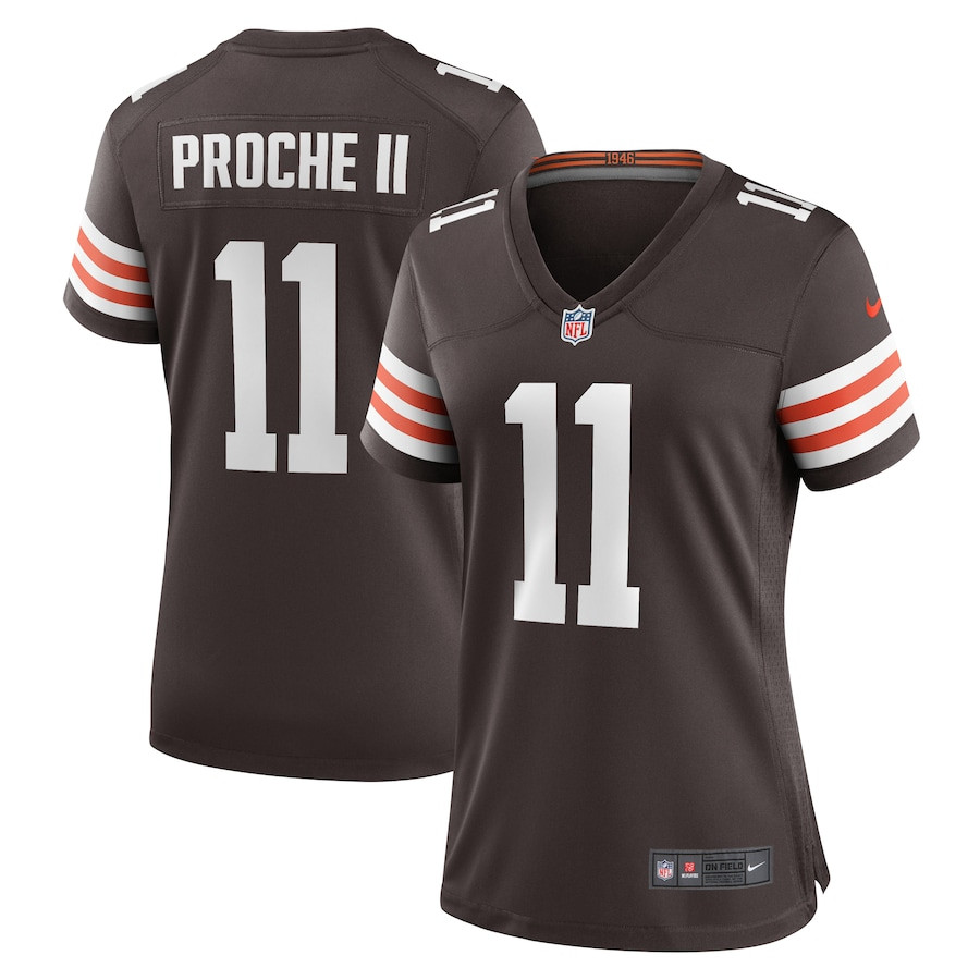 James Proche II 11 Cleveland Browns Game Brown NFL Jersey Women's