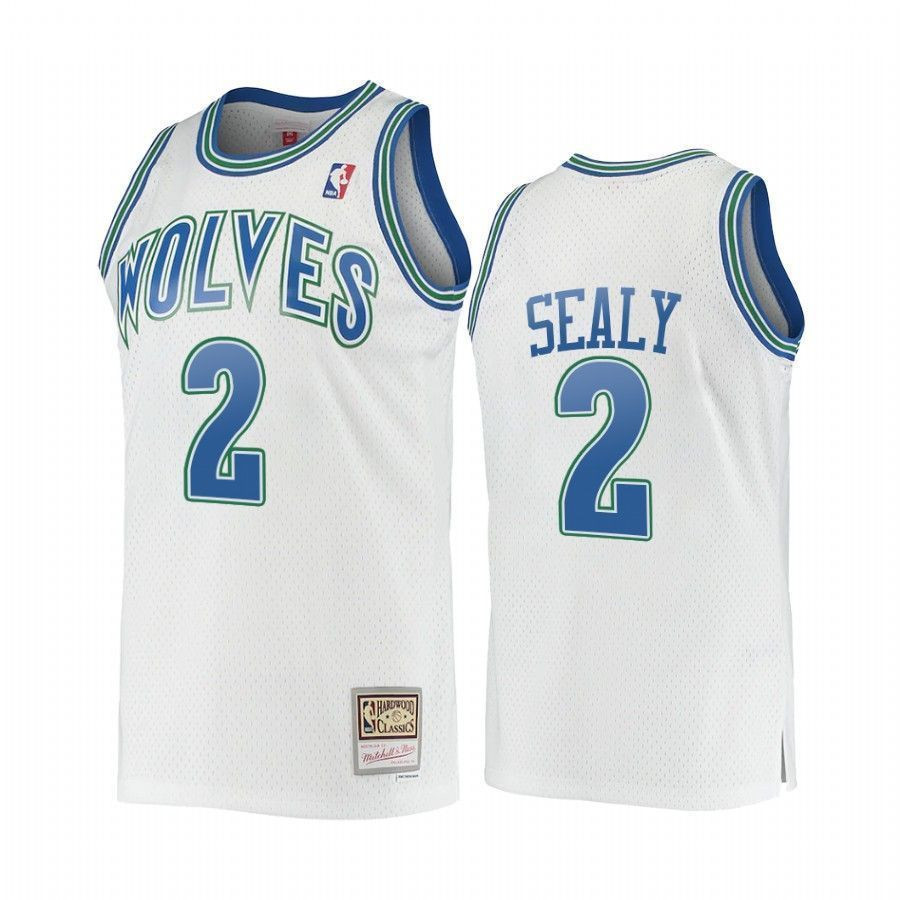 Malik Sealy 2 Minnesota Timberwolves Hardwood Classics White NBA Jersey Men's