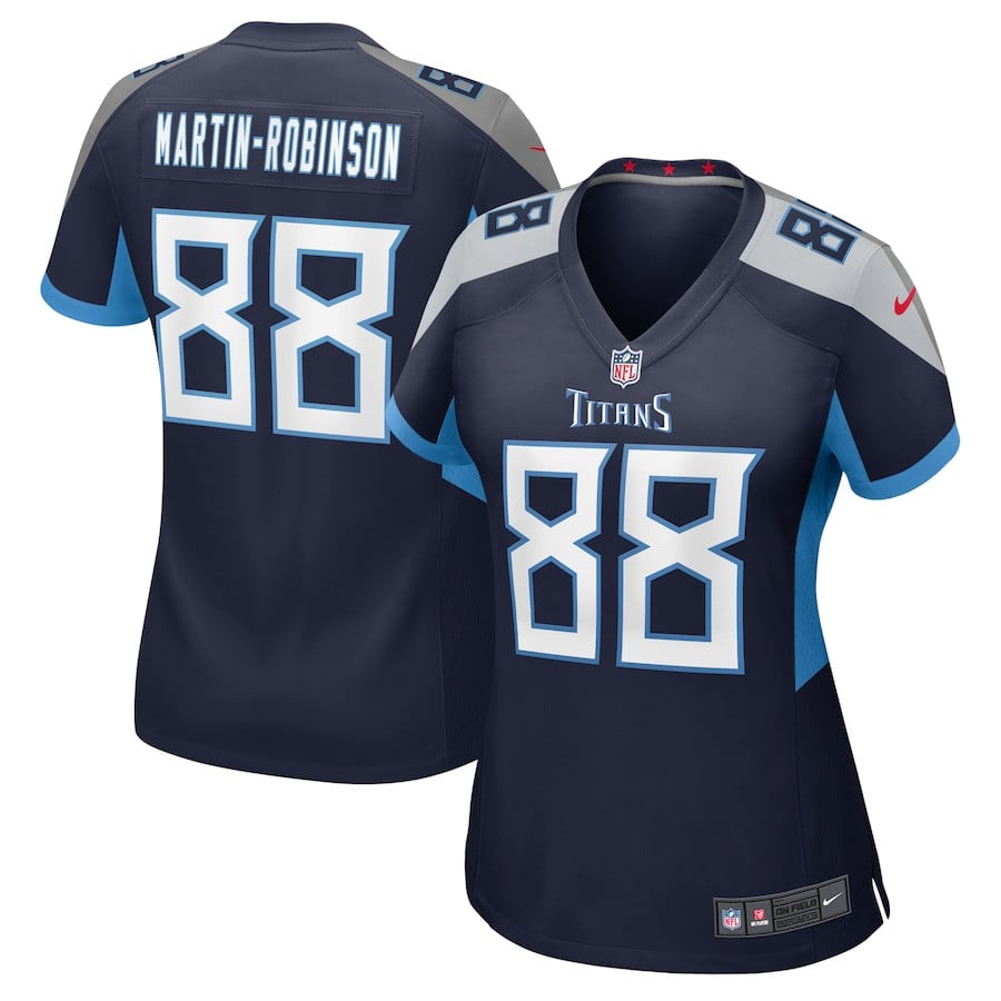 David Martin-Robinson 88 Tennessee Titans Game Navy NFL Jersey Women's