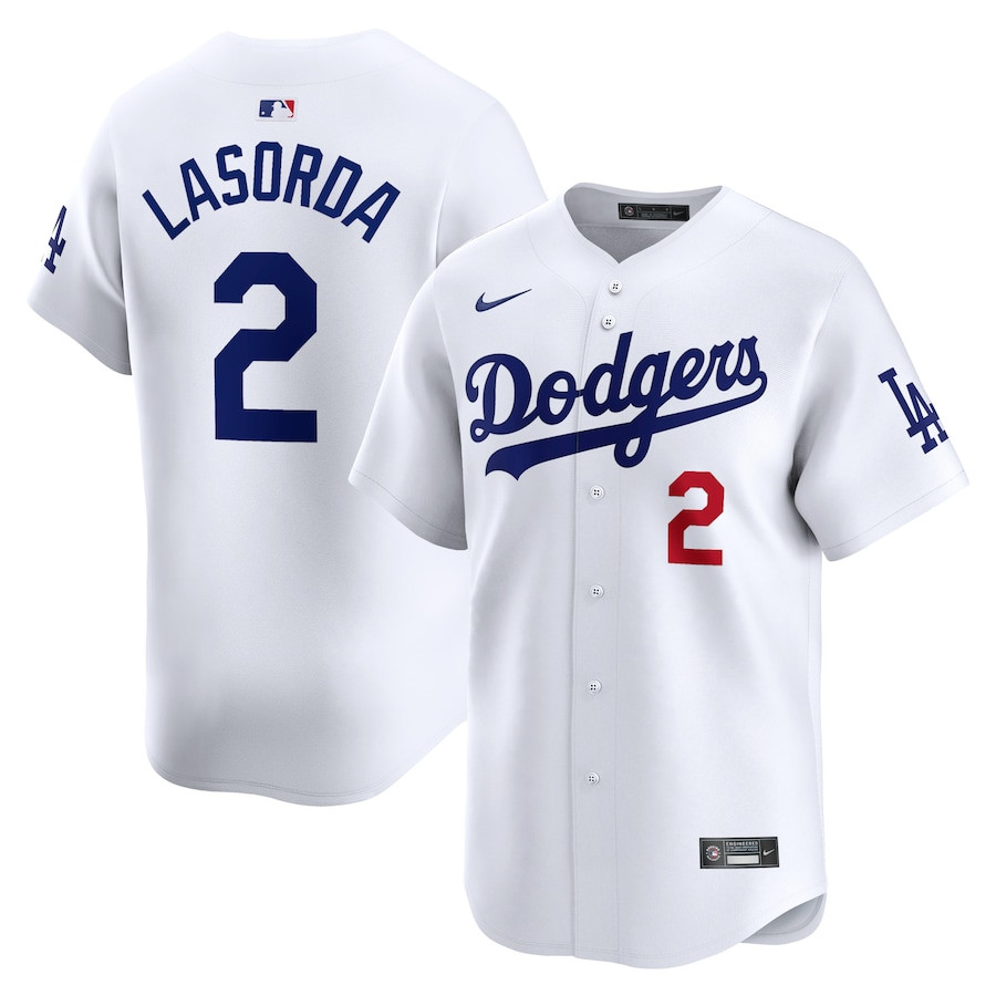 Tommy Lasorda 2 Los Angeles Dodgers Home Limited Player White MLB Jersey Men's