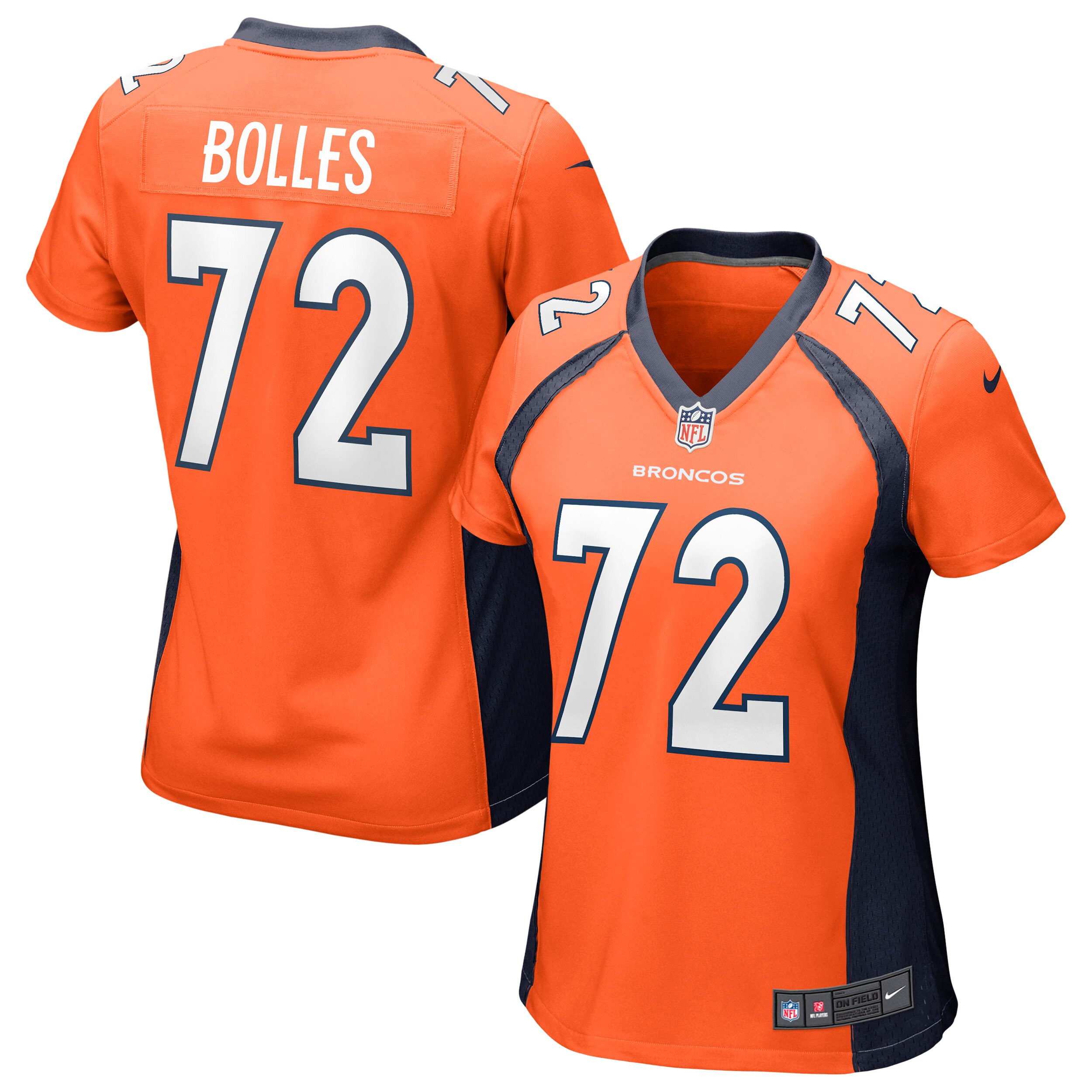 Denver Broncos Garett Bolles Orange Game NFL Jersey Women's