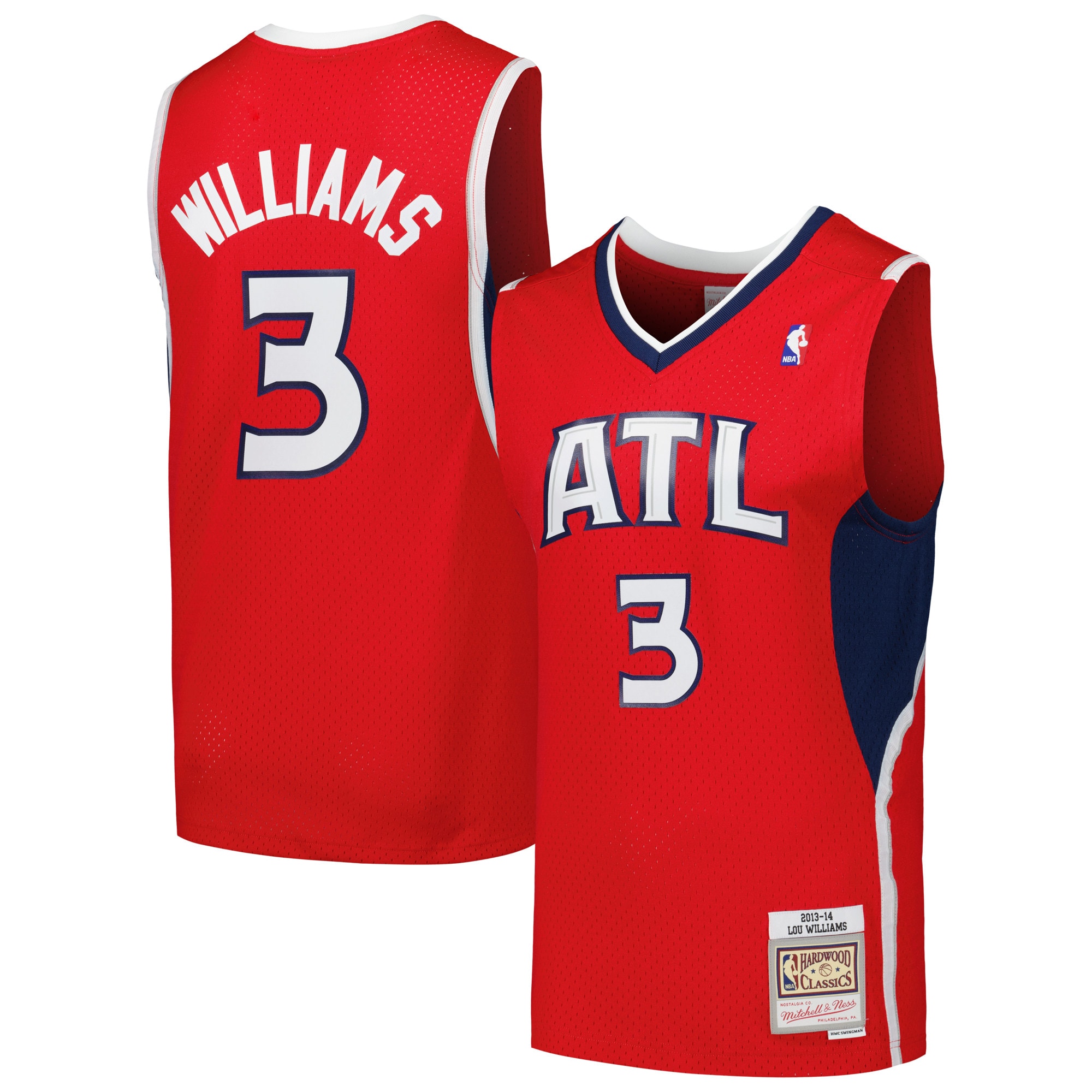Mitchell Ness Lou Williams Red Atlanta Hawks 2013/14 Hardwood Classics Swingman NBA Jersey Men's