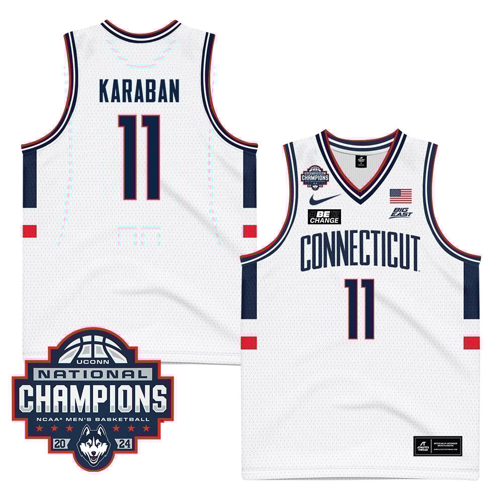 Alex Karaban 11 UConn Huskies 2024 National Champions Patch Unisex NCAA Jersey Unisex