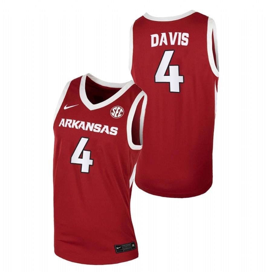 Davonte Davis 4 Red Arkansas Razorbacks 2022 College NCAA Jersey Men's