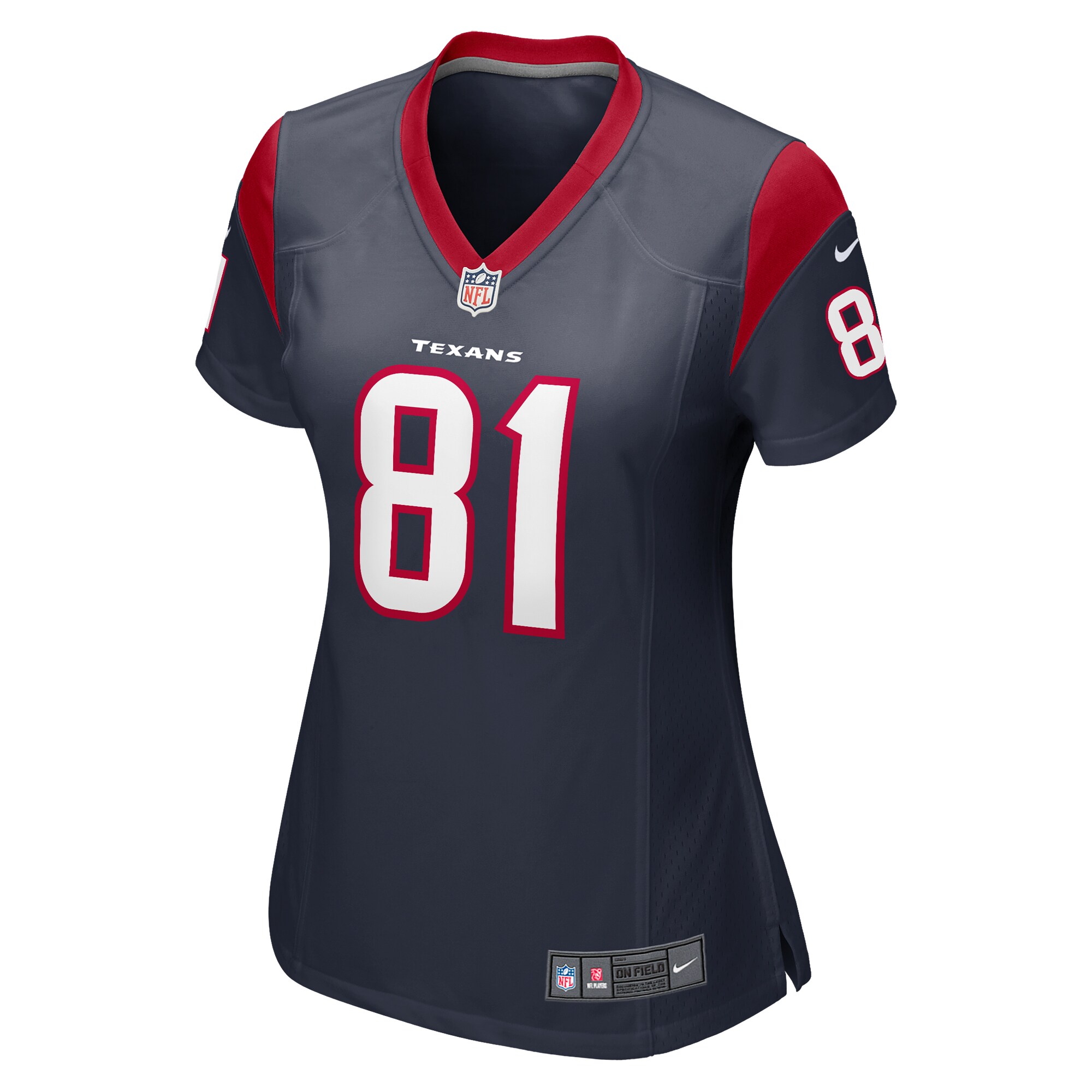 Houston Texans Eric Saubert Navy Game NFL Jersey Women's