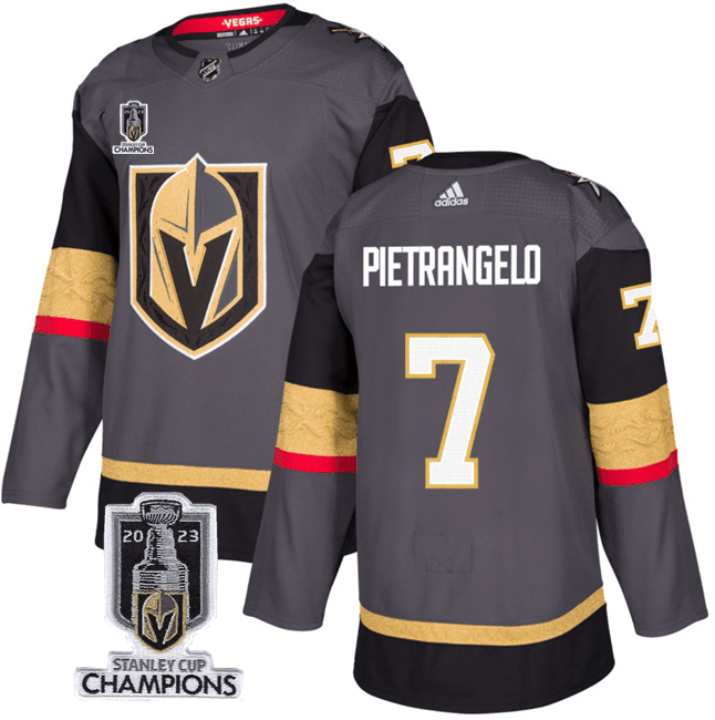 Alex Pietrangelo 7 Vegas Golden Knights 2023 Stanley Cup Champions Patch Alternate Breakaway Black NHL Jersey Men's