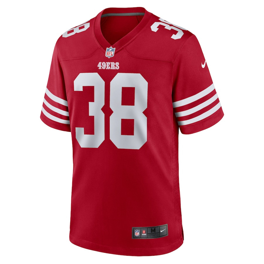 Kemon Hall 38 San Francisco 49ers Team Game Scarlet NFL Jersey Men's