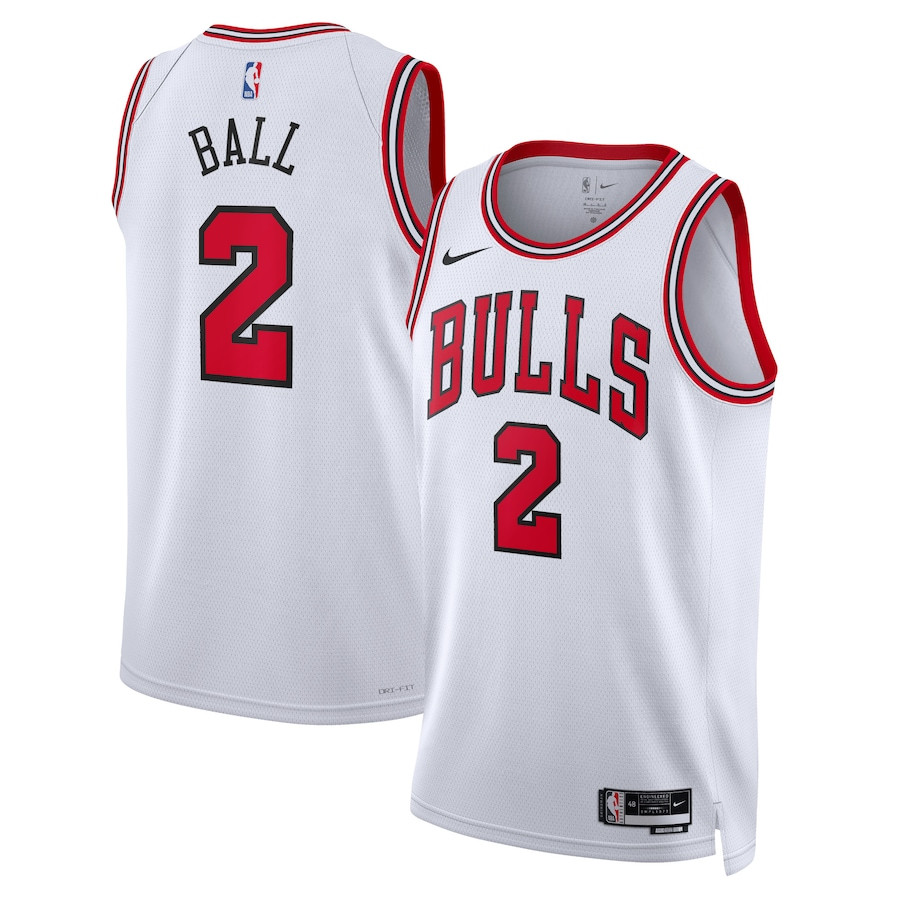 Lonzo Ball 2 Chicago Bulls Unisex Swingman Association Editio White NBA Jersey Unisex