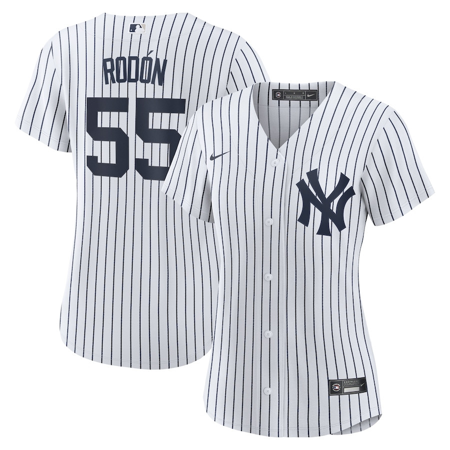 Carlos Rodon 55 New York Yankees Home White MLB Jersey Women's