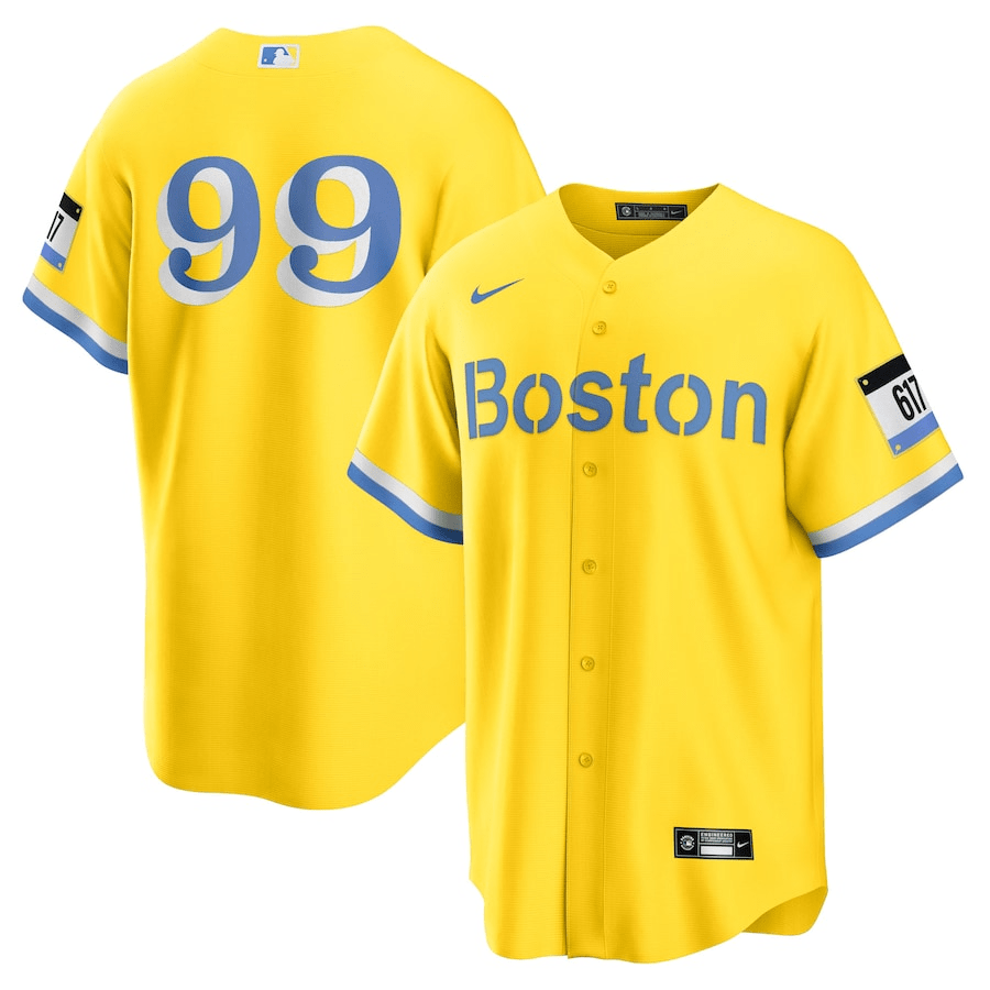 Alex Verdugo 99 Boston Red Sox City Connect Gold/Light Blue MLB Jersey Men's
