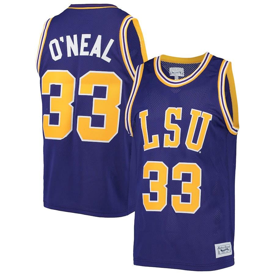 Shaquille O'Neal LSU Tigers Original Retro Purple NCAA Jersey Men's