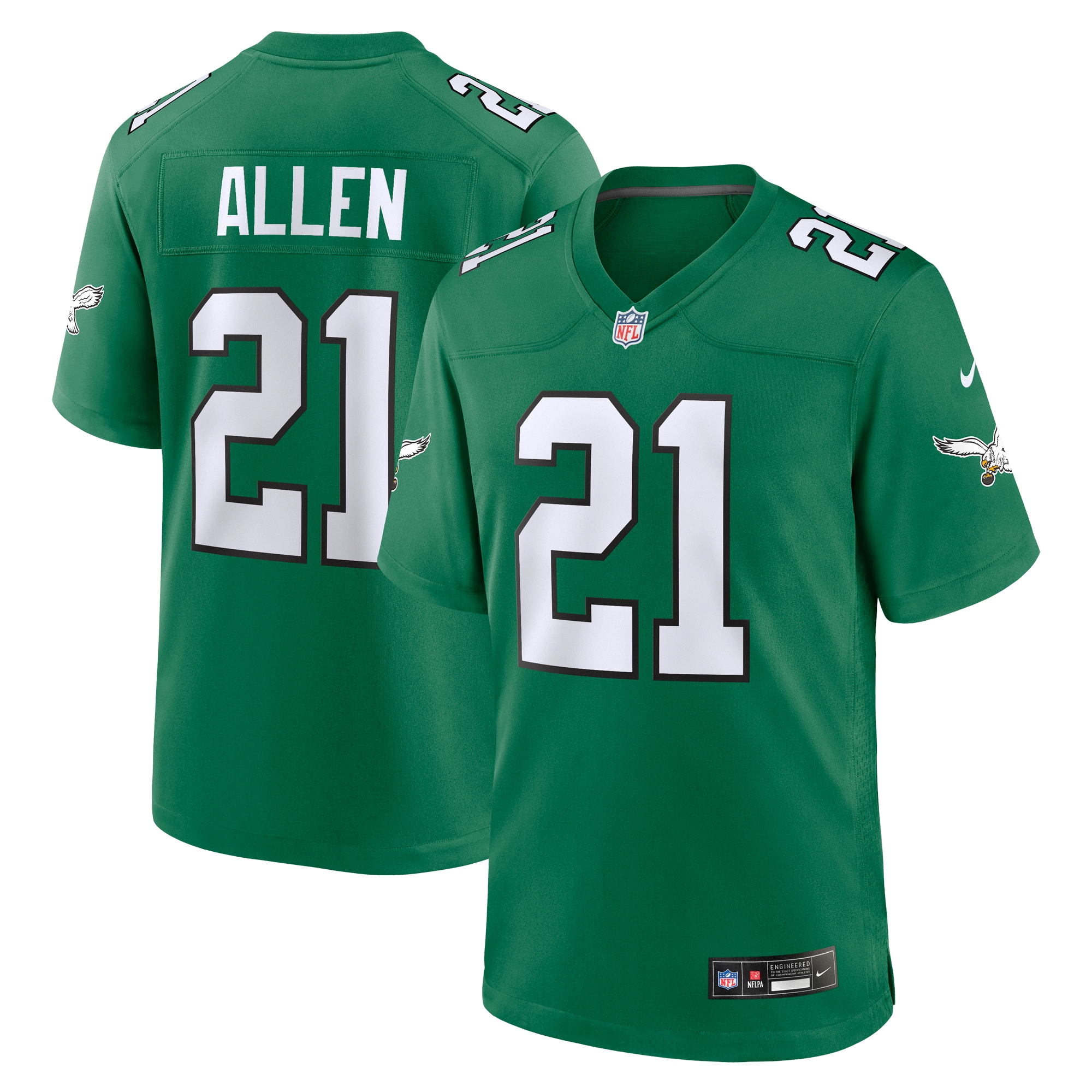 Philadelphia Eagles Eric Allen Kelly Green Alternate Game NFL Jersey Men's