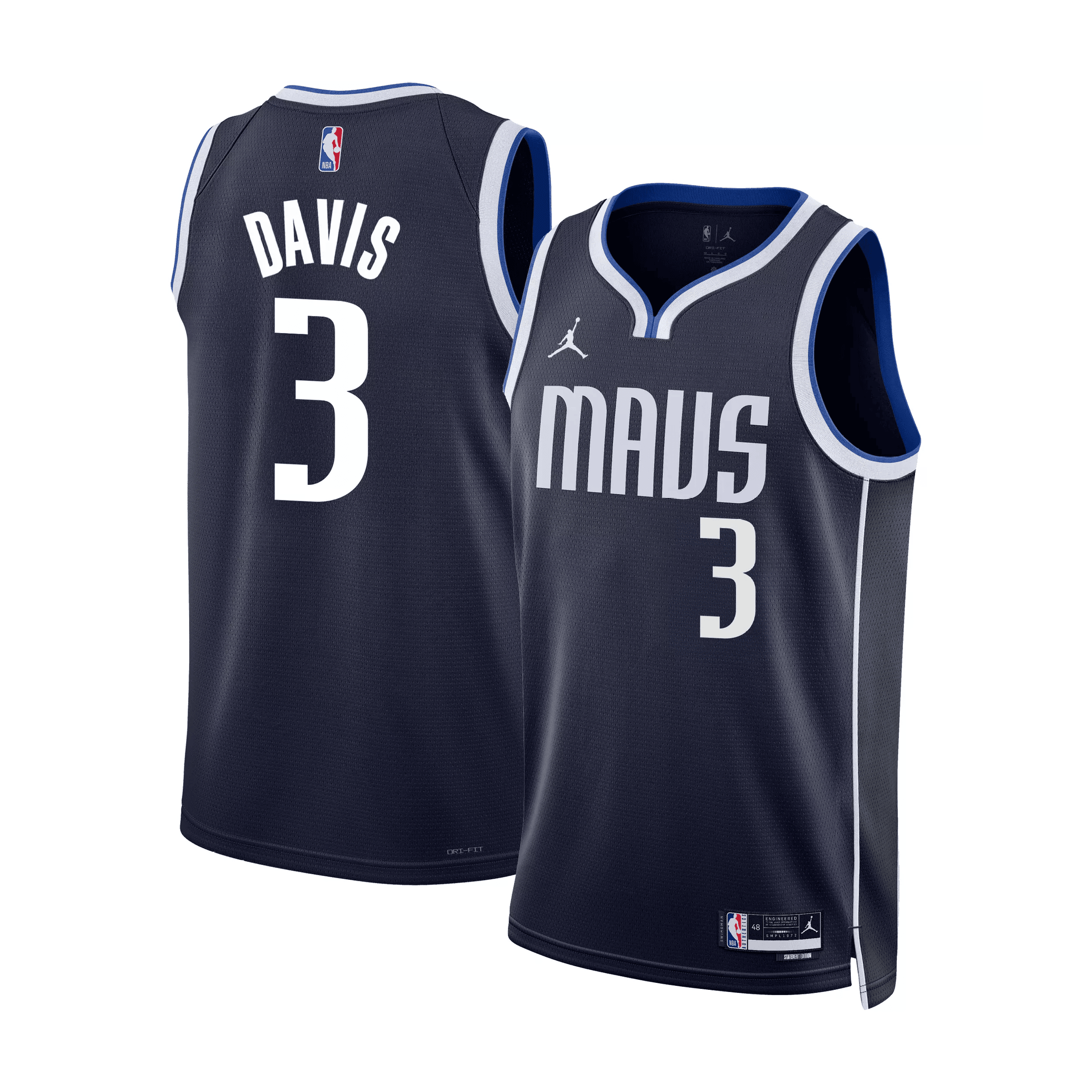 Anthony Davis 3 Dallas Mavericks 2024/25 Statement Edition Swingman Navy NBA Jersey Men's