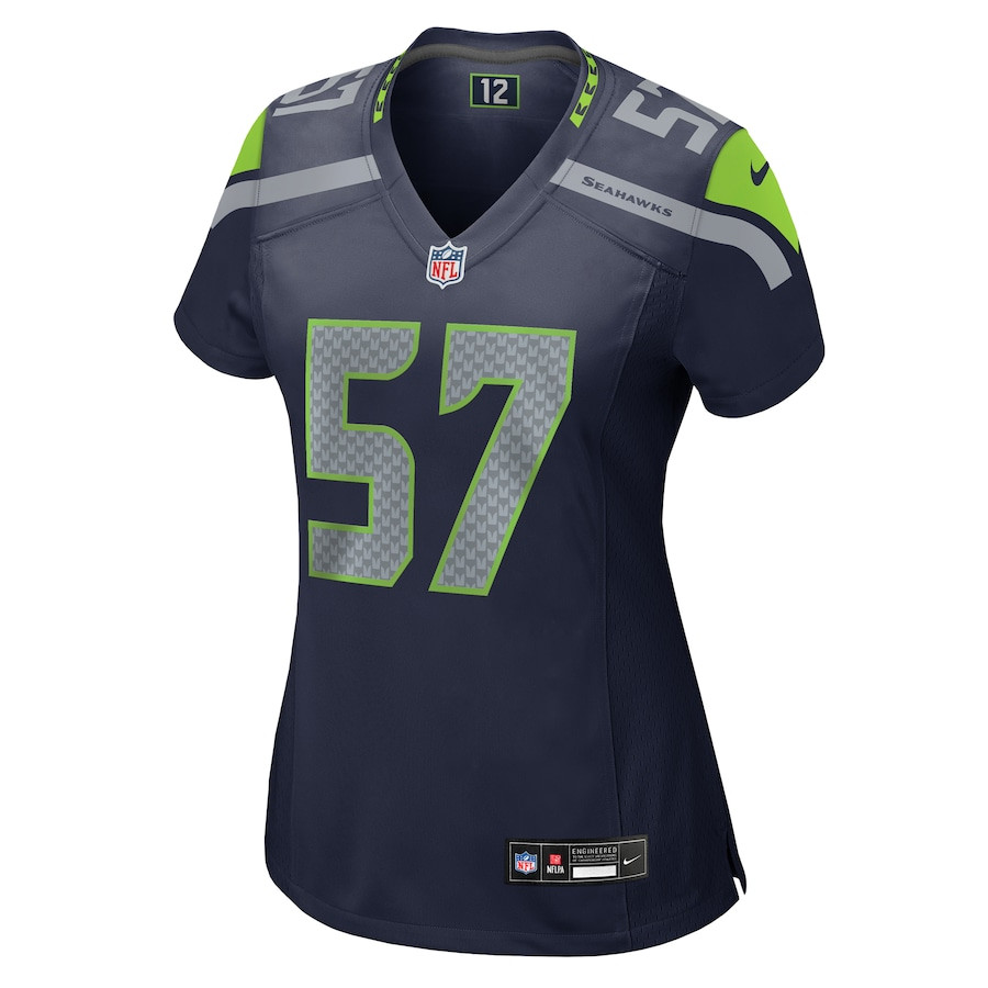 Frank Clark 57 Seattle Seahawks Game College Navy NFL Jersey Women's