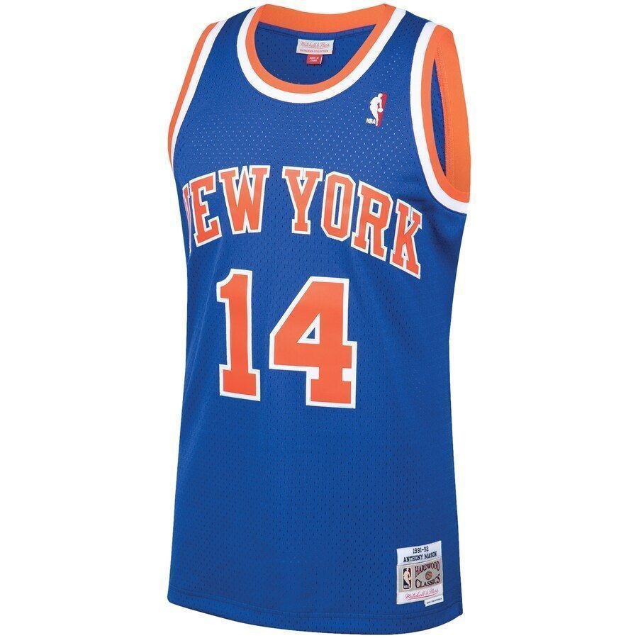 Anthony Mason New York Knicks Mitchell Ness 1991-92 Hardwood Classics Swingman Player Blue NBA Jersey Men's