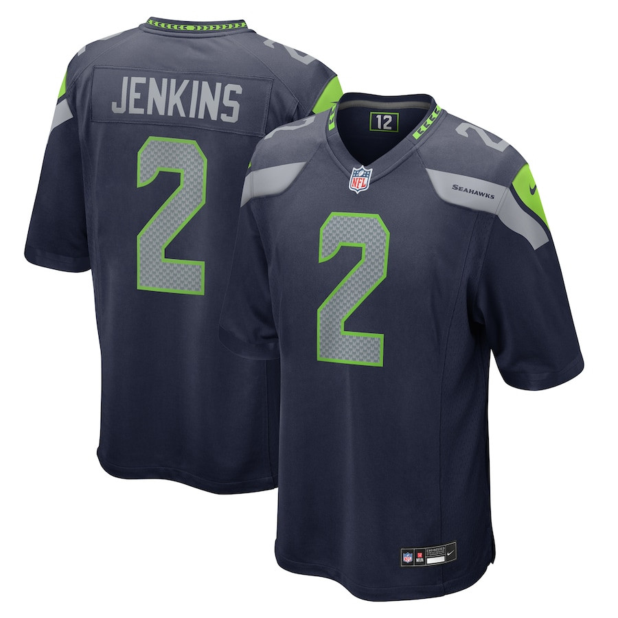 Rayshawn Jenkins 2 Seattle Seahawks Game College Navy NFL Jersey Men's