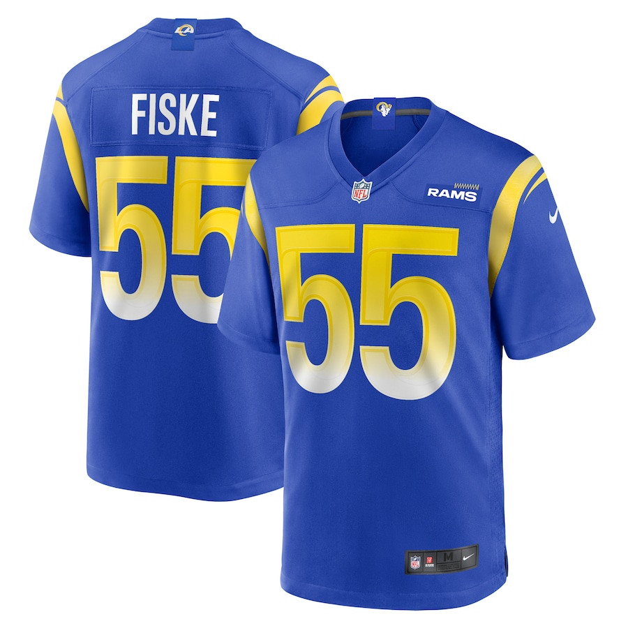 Braden Fiske 55 Los Angeles Rams Game Royal NFL Jersey Men's
