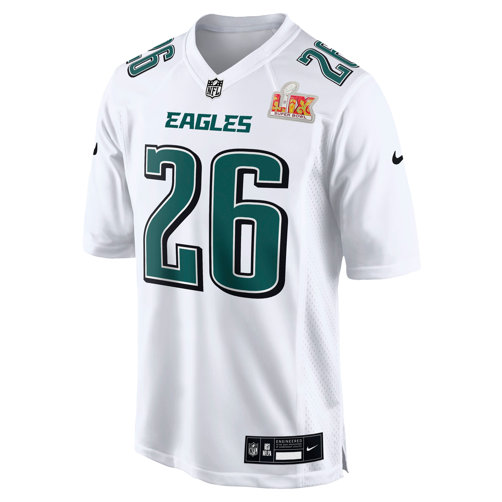 Philadelphia Eagles Saquon Barkley Tundra White Super Bowl LIX Fashion Game Player NFL Jersey Men's