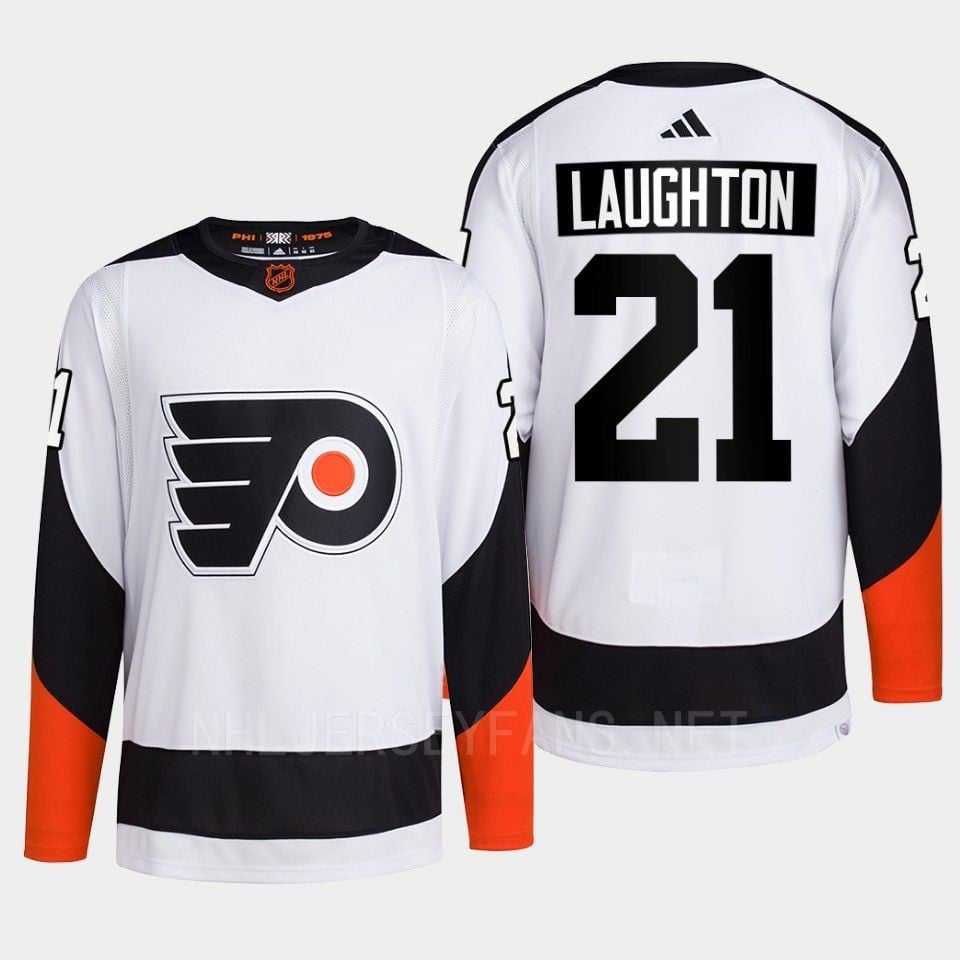 Philadelphia Flyers 2022 Reverse Retro 2.0 Scott Laughton 21 White Primegreen NHL Jersey Men's